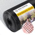 16in x 50ft Black Hardware Cloth 1/2 inch 19Ga PVC Coated Wire Mesh Vinyl Coated Fence, Welded Metal Chicken Wire Fencing Roll, Garden Plant Fencing, for Chicken Coop and Home Improvement