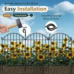 32 Panels Garden Fence, 34ft x 23in Animal Barrier Fences for Rabbits Dogs, Rustproof Metal Gardens Border Fencing, Arched Decorative Flower Bed Edging Barriers for Outdoor Yard Patio