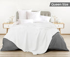 Utopia Bedding White 100% Cotton Waffle Blanket 300 GSM [Queen - 90x90 Inch] Soft Lightweight Breathable Bed Blanket for All Season (Pack of 8)