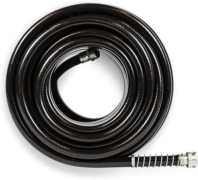 Gilmour Pro 5/8" x 100' Heavy Duty Flexogen Water Hose, Flexible Garden Hose for Vegetable Gardens, Flower Beds, and Lawn Sprinklers, Black