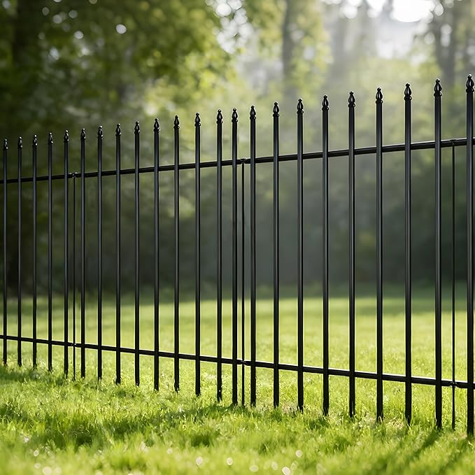 Metal Decorative Garden Fence 42" H x 30" W (5 Panels, Total Length 12.5 feet), Metal Border Folding Fence, Landscape Fencing Dog Fence Pet Fence for Flower Bed, Yard, Animal Barrier