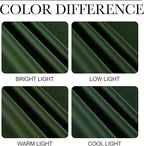NICETOWN Dark Green Curtains for Bedroom, Grommet Blackout Window Treatments Faux Silk Room Darkening Thermal Window Treatments for Kids Room, 2 Panels, W52 x L63