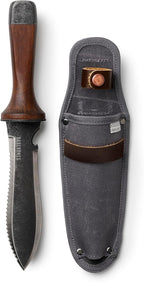 Barebones Hori Hori Ultimate - Garden Knife with Double-Edged Tempered Steel Blade, Walnut Handle, Ambidextrous Use, Japanese Knife Garden Tool for Weeding and Gardening (Tool & Sheath)
