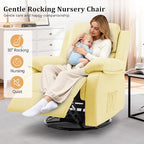 Recliner Chair, 360 Swivel Rocker Chair for Adults, Small Rocking Recliner for Small Spaces, Upholstered Fabric Glider Recliner Nursery