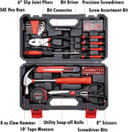 CARTMAN Home Tool Set Kit, Basic Household Hand Tools with Storage Case Dark Red