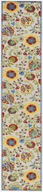 Nourison Home Aloha Ivory Multicolor 2'3" x 10' Area Rug - Easy Clean, Non Shedding, Bed Room, Living Room, Dining Room, Kitchen (10' Runner)
