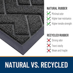 OLANLY Front Door Mat Indoor Outdoor Entrance, Waterproof All-Season, All-Weather Doormat, Sturdy Natural Rubber, Low Profile, Easy Clean Patio Porch Entryway Mat, Herringbone Brick (Black, 71x23)