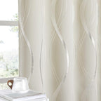 NICETOWN Blackout Curtain Panels 84 inches, Light Reducing Thermal Insulated Solid Grommet Drapes for Living Room/Nursery/Kids Room (Beige, Set of 2, 52 inches by 84 Inch)