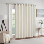Eclipse Extra Wide Grommet Curtain, Kendall Sliding Patio Door Curtain Panel, Solid Textured Thermal Insulated and Noise Reducing Curtains, (1 Panel), 84 in Long x 100 in Wide, Ivory