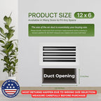 Modern Air Vent Cover 12x6 (Duct Opening) - Decorative White Aluminum Linear Slot Diffuser for Wall, Ceiling, Floor Register - Quiet Operation HVAC Grille for Home with Adjustable Airflow