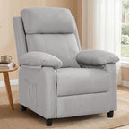 Recliner Chair, Reading Chair for Adults with Side Pockets, Recliners with Padded Deep Seat, Small Recliners for Small Spaces, Linen Fabric Comfy Chair for Bedroom, Living Room, and RV