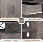 Shintenchi Kitchen Buffet Cabinet with Adjustable Shelf, Modern Kitchen Storage Cabinet,Farmhouse Coffee Bar Cabinet（Ash Grey）