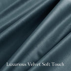 NICETOWN Slate Blue Blackout Velvet Curtains for Bedroom 2 Panels, 52 x 96 Soft Blue for Relax Thermal Insulated Drapes for Living Room, Extra Long Privacy Protection Window Treatment