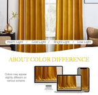 NICETOWN Yellowish Gold Velvet Curtains 108 inches Long, Bedroom Velvet Window Drapes, Luxury Curtains Home Decoration Thick Drapes for Dining Room (1 Pair, 52 Wide)