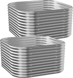 2 PCS Tall Galvanized Raised Garden Bed Outdoor, Metal Garden Bed for Vegetables, Above Ground Garden Box for Flower, Steel Raised Beds for Gardening - 2FT