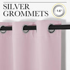 NICETOWN Baby Pink Blackout Curtains 40 inches Length for Kitchen, 2 Panels, 29" Wide, Thermal Insulated Decoration Drapes for Small Window