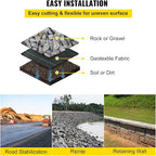 VEVOR Weed Fabric Barrier Heavy Duty, 12.5x50ft 3.5oz Weed Blocker Fabric, Woven Landscape Fabric, Garden Fabric Weed Barrier, Weed Control Fabric Ground Cover, Geotextile Fabric, Gardening Mat, Black