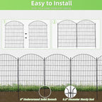 Decorative Garden Fence 40in (H) x 30in (W), 10 Pack No Dig Fence Animal Barrier for Dog with Lock, Arched Flower Bed Edging, Wire Border Panel Fencing for Yard Patio Outdoor Decor