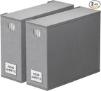 SpaceAid 2 Pack Bed Sheet Organizers and Storage, Foldable Sheet Organizer for Linen Closet, Sheets Set Folder Keeper with Window XL (Queen & King Size) Organizing Bedding Container, Gray