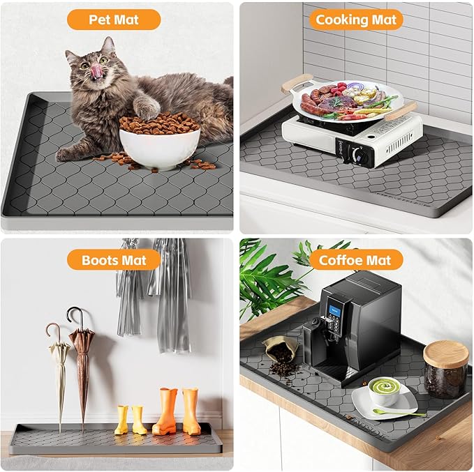 Winisok Silicone Under Sink Mat 40" x 22", kitchen Essentials and Gadgets, Shelf liner and Cabinet Protector, Home Organizers and Storage, Waterproof Bathroom Tray