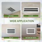 Decorative Aluminum Air Vent Cover for Wall & Ceiling - HVAC Register,Grille with Linear Slot Diffuser, Quiet Operation for Home (White, 12x12)