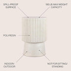 JONATHAN Y TBL1102B Louisa 19" Modern Art Deco Tambour Indoor/Outdoor Accent Table Art Deco, Minimalist, Contemporary, Bohemian, Mid-Century, Patio, Garden, Bathroom,Living Room, Cream Terrazzo Finish