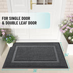 OLANLY Front Door Mat Indoor Outdoor Entrance, Waterproof All-Season, All-Weather Doormat, Sturdy Natural Rubber, Fade Resistant, Low Profile, Easy Clean Patio Porch Entryway Mat, 36x24, Grey