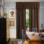 NICETOWN Brown Velvet Valance Curtains for Windows 18 inch Length, Kitchen Window Treatment Room Darkening, W52 x L18, 1 Panel