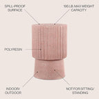 JONATHAN Y TBL1102C Louisa 19" Modern Art Deco Tambour Indoor/Outdoor Accent Table Art Deco, Minimalist, Contemporary, Bohemian, Mid-Century, Patio, Garden, Bathroom, Living Room, Pink Terrazzo Finish