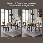 Signature Design by Ashley Gesthaven Contemporary Dining Drop Leaf Table with 4 Legs, Light Brown & Dark Brown