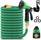 J&B XpandaHose 75ft Expandable Garden Hose – Ultra-Strong 3750D, 4-Layer Latex Core, Brass 3/4" Connectors, 10-Pattern Nozzle & Storage Bag – Lightweight, Kink-Reducing, Leak-Resistant