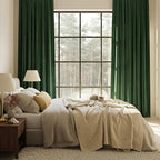 NICETOWN Green Velvet Curtains 120 inches - Olive Green Light Filtering Curtains for Bedroom and Living Room, Thermal Insulated Soft Luxury Home Decor, W52 x L120, 2 Panels