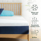 ZINUS 10 Inch Queen Cooling Comfort Hybrid Mattress [New Version], Fiberglass Free, Medium Firm Feel, Motion Isolation, Certified Safe Foams & Fabric