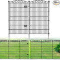 10 Panel No Dig Decorative Garden Fence with Gate - 48in H x 23.2 ft L,Dog Fence Outdoor for Yard,Tall Animal Barrier for Dogs Rabbits, Rustproof Metal Wire Panels for Yard,Patio, Flower Bed