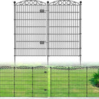 10 Panel No Dig Decorative Garden Fence with Gate - 48in H x 22.5ft L