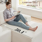 110” Cloud Sectional Couch, Boneless Sofa for Living Room, Modular Sectional Sofa with Deep Seat, Comfy Fluffy Couch with L-Shaped Chaise, No Assembly Required, Beige