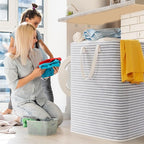 Lifewit 1 Pack Laundry Basket 125L Each, Collapsible Clothes Hamper with Reinforced Handles, Freestanding Waterproof Design for Bedroom and Laundry Room, Grey 125L Total