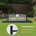 VINGLI Garden Bridge, Classic Wooden Bridge with Safety Rails, Decorative Arched Footbridge (Black, 5 ft)