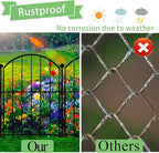 Decorative Garden Fence 17in x18ft, 18 Pack Rustproof Metal No Dig Fence Animal Barrier for Dog, Arched Flower Bed Edging Ornamental Wire Border Panel Fencing for Yard Patio Outdoor Decor