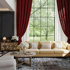NICETOWN 144 inch Long Red Velvet Curtains and Drapes, Extra Long Elegant Wall Backdrop Drapes for Holiday Season Home Decoration (Set of 2, Rod Pocket Design, 52" Wide)