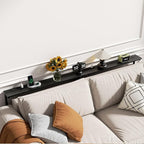 GRLEAF 2 Pack Adjustable Height Narrow Console Table with Power Outlets, 90" Long Sofa Table with Charging Station Behind Couch Table Entryway Table for Living Room and Hallway – Black