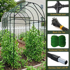 Garden Trellis Arch 7FT Tall – Plastic Coated Metal Arch Trellis for Climbing Plants Outdoor, Weather-Resistant Steel Garden Arch for Vegetables Cucumber Tomato, Raised Bed Trellis
