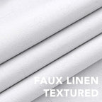 H.VERSAILTEX White Linen Blackout Curtains Durable Thick Textured Linen Look 100% Blackout Patio Door Curtain Anti Rust Grommet Extra Wide Sliding Door Curtain Panel, W100 x L84 inch- Bright White
