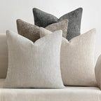 MIULEE Pack of 4 Couch Throw Pillow Covers 22x22 Inch Neutral Soft Decorative Chenille Pillow Covers Farmhouse Boho Accent Cushion Covers for Mid Century Modern Spring Decor Sofa Bedroom Living Room