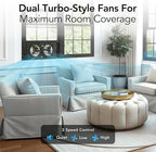 Comfort Zone Window Fan for Bedroom, 9 inch 3 Speed Dual Fans with Auto-Locking Expanders, Window Exhaust Fan, Removeable Bug Screen, Black