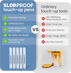 Slobproof Refillable Touch-Up Paint Pen, Mess-Free, Reusable Wall Paint Repair Tool, Precise Application, DIY Home Improvement, Furniture, Arts and Crafts, Patented Design, Easy Storage, Pack of 5