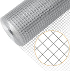 1/4inch 16Inch（H） x25Ft（L） 23 Gauge Mental Mesh Roll Hardware Cloth Chicken Fence Powder Coated Galvanized Welded Fence for Poultry Cage Home Improvement Projects