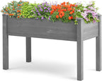 48×24×30 Inch Raised Garden Bed with Legs, Solid Wood Elevated Planter Box Stand with Liner for Outdoor Patio, Backyard & Balcony