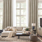NICETOWN Camel Velvet Curtains 84 Inch Long 62 Wide, Rod Pocket Room Darkening Window Treatment for Living Room Farmhouse Style Drapes for Sliding Door