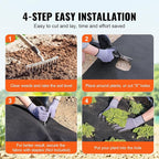 VEVOR 6FTx100FT Non-Woven Geotextile Heavy Duty 8oz Driveway Underlayment for Gravel, Ground Cover, Garden Weed Barrier, Drainage Fabric, Landscaping, Black